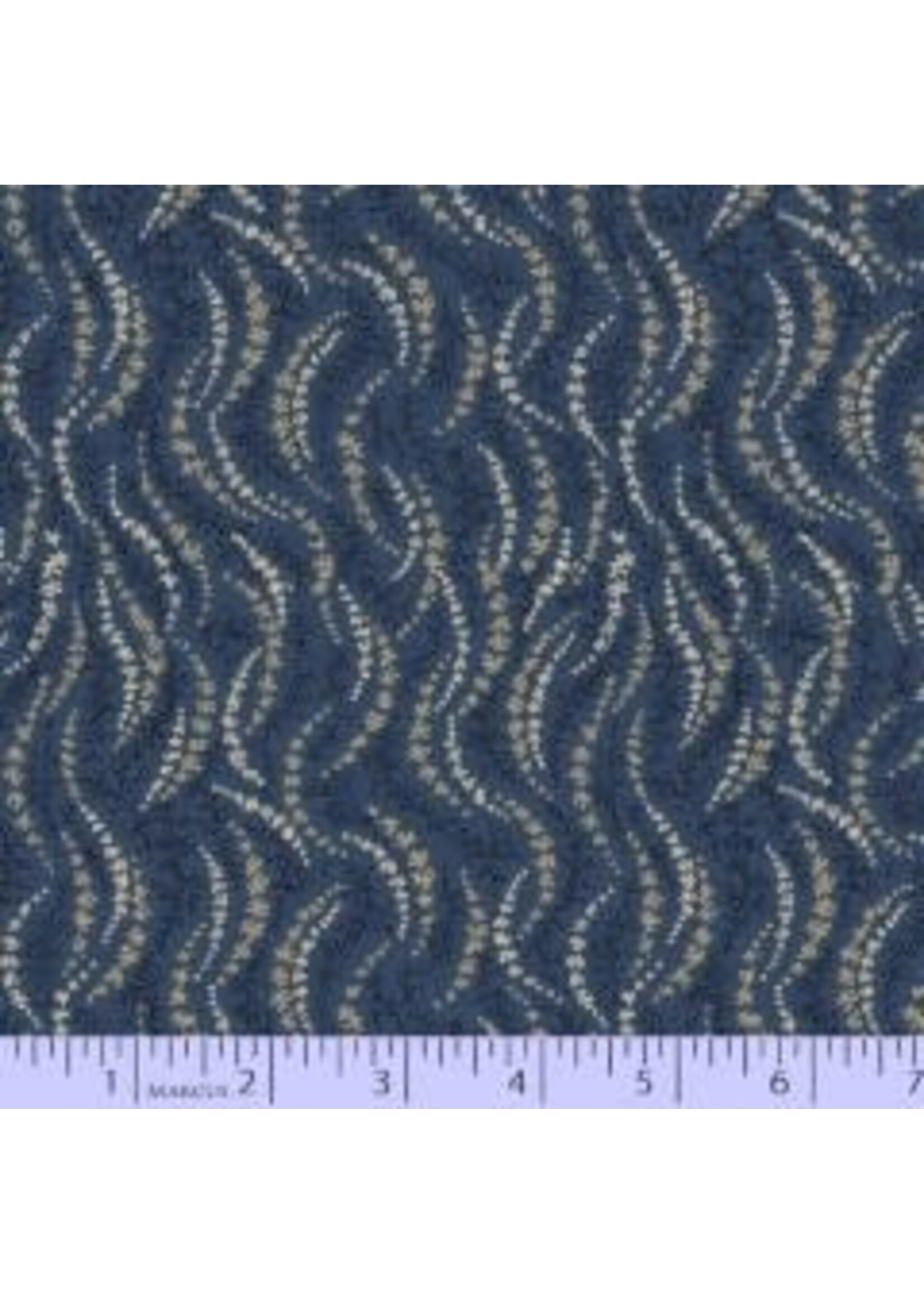 Marcus Fabrics Mrs.Miller's Aprentice - Prairie Wind Song - Navy - Coupon - 100 cm x 110 cm