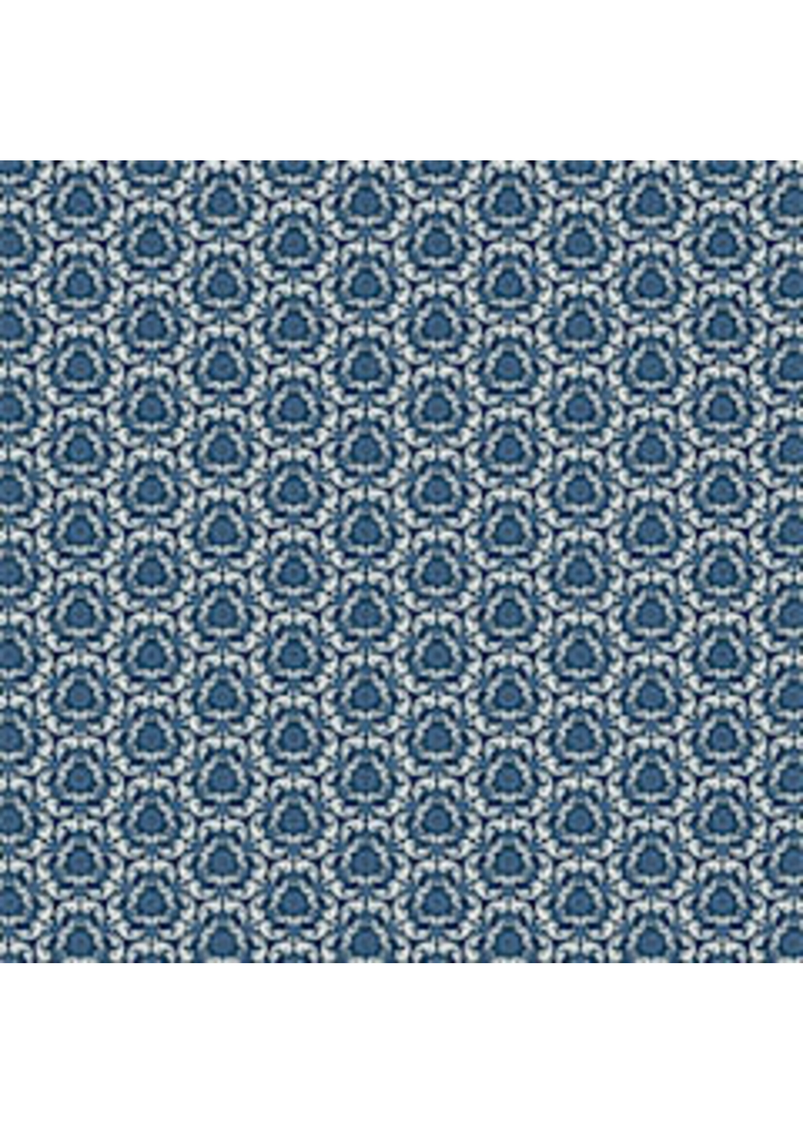 Poppie Cotton Lakeland Blues - Tri-Damask - Dark - Coupon - 70 cm x 110 cm