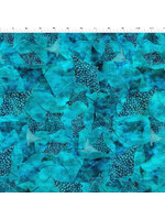 In The Beginning Calypso III - Stingrays - Teal - 36CAL2 - Coupon - 80 cm x 110 cm