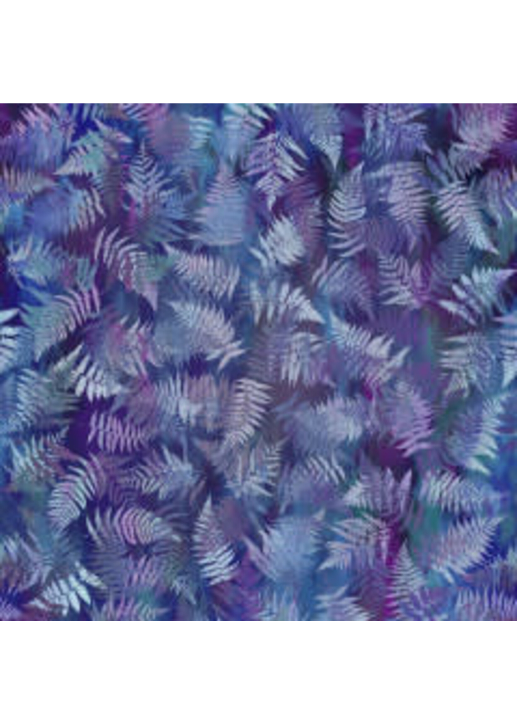 In The Beginning Garden Of Dreams - Ferns - Deep Purple - Coupon - 75 cm x 110 cm