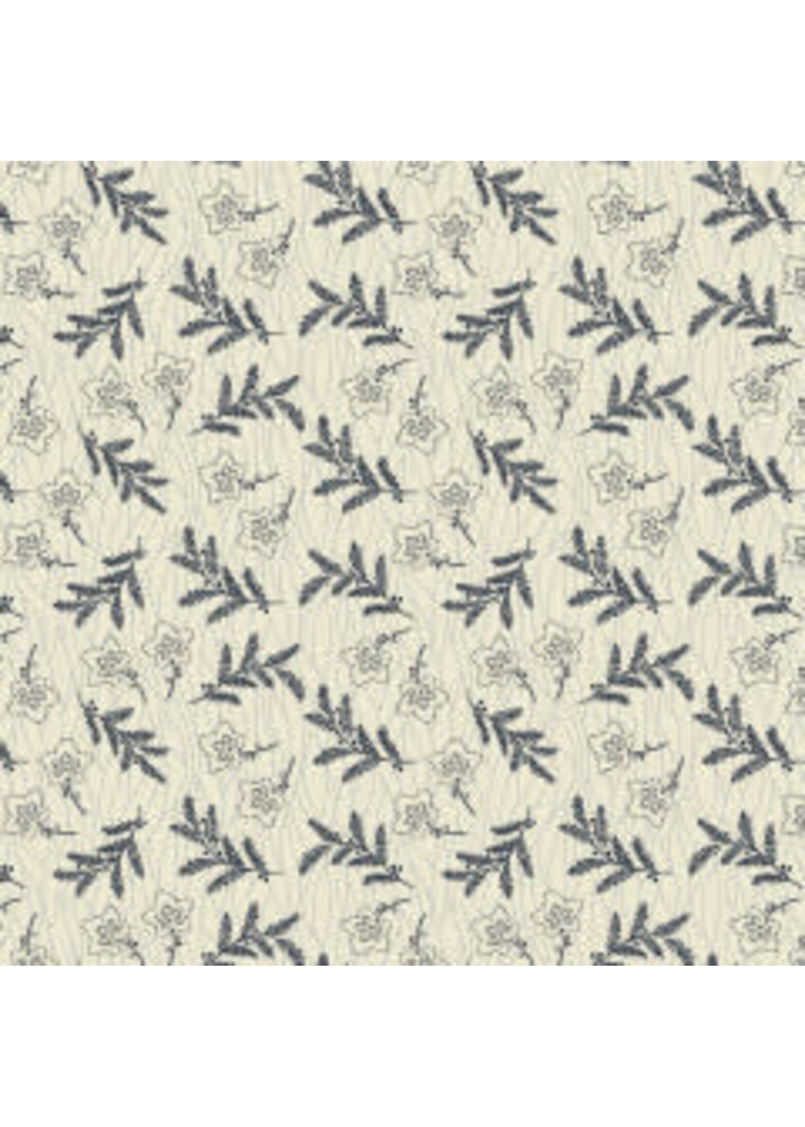 Windham Fabrics Marlais - Stitched Flowers - Parchment - Coupon - 60 cm x 110 cm