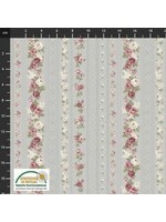 Stof Fabrics Sofie Rose - Stripes - Grey - Coupon - 80 cm x 110 cm
