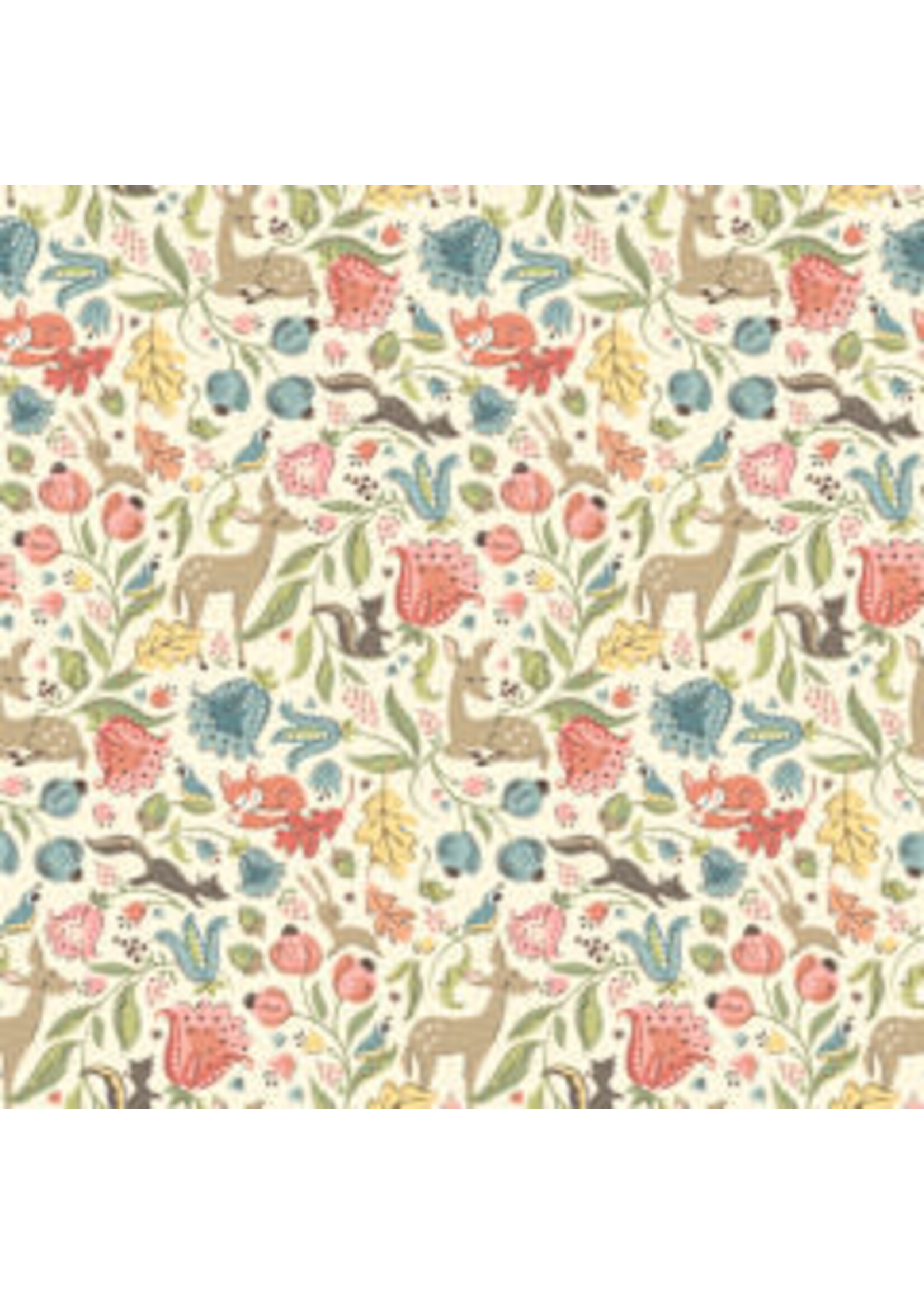 Poppie Cotton Wildwood Dwelling - Dear Meadow - Cream - Coupon - 85 cm x 110 cm