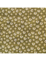 Stof Fabrics Quilting Rainbow - Daisy - Green - Coupon - 60 cm x 110 cm