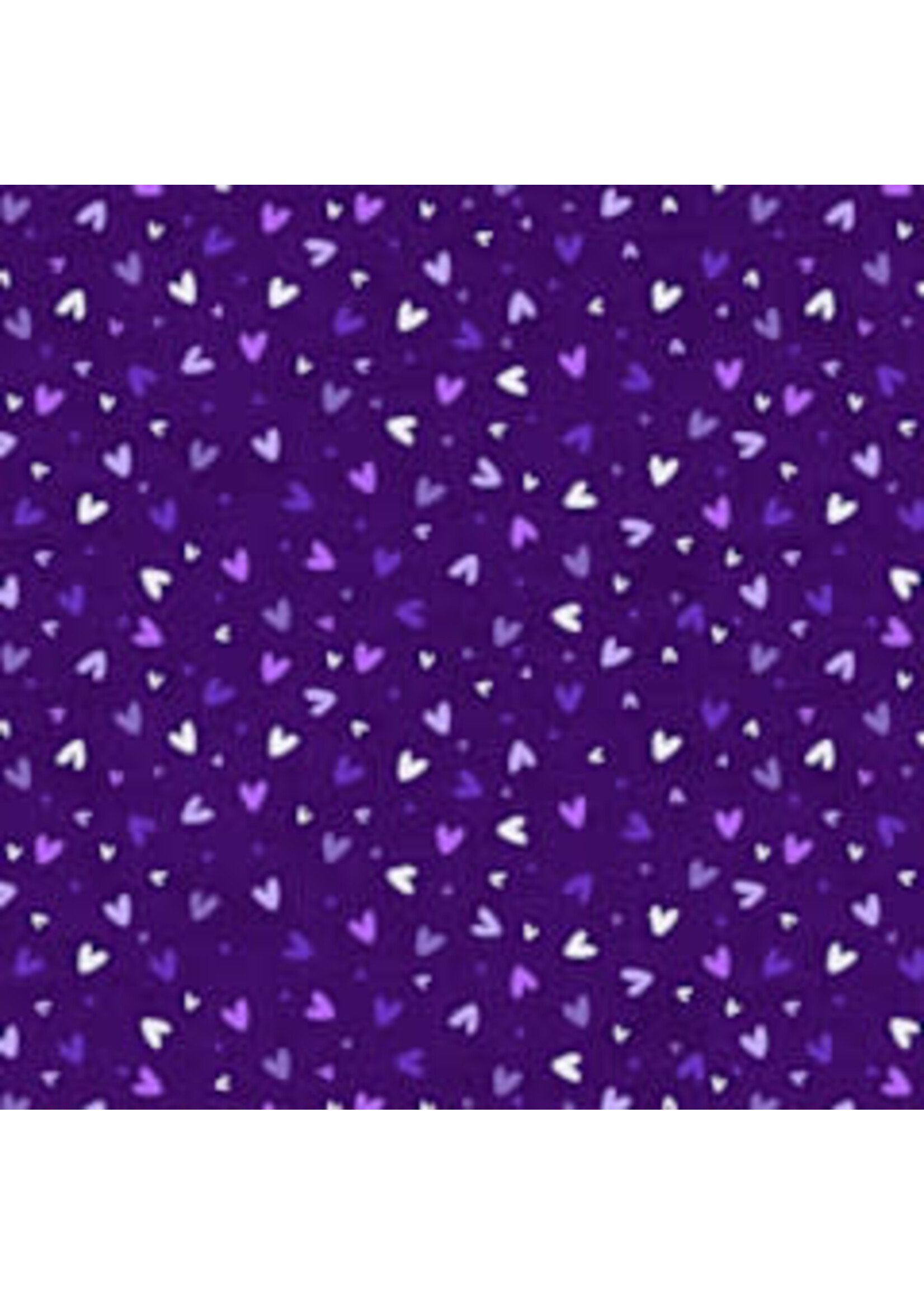 Stof Fabrics Quilting Rainbow - Hearts - Purple - Coupon - 95 cm x 110 cm