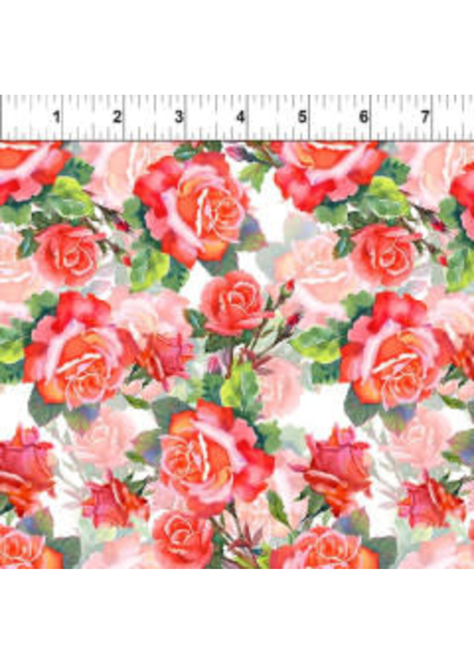 In The Beginning Decoupage - Roses - Red -17DC1 - Coupon - 100 cm x 110 cm