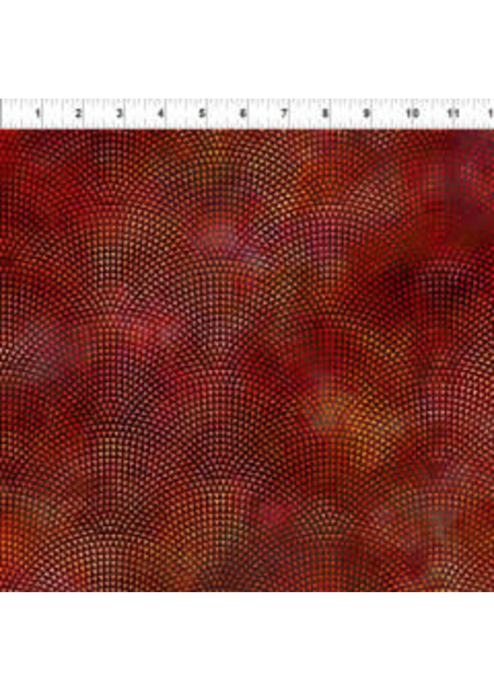 In The Beginning Floragraphix V - Triangle Arcs - Red - FGE1 - Coupon - 100 cm x 110 cm