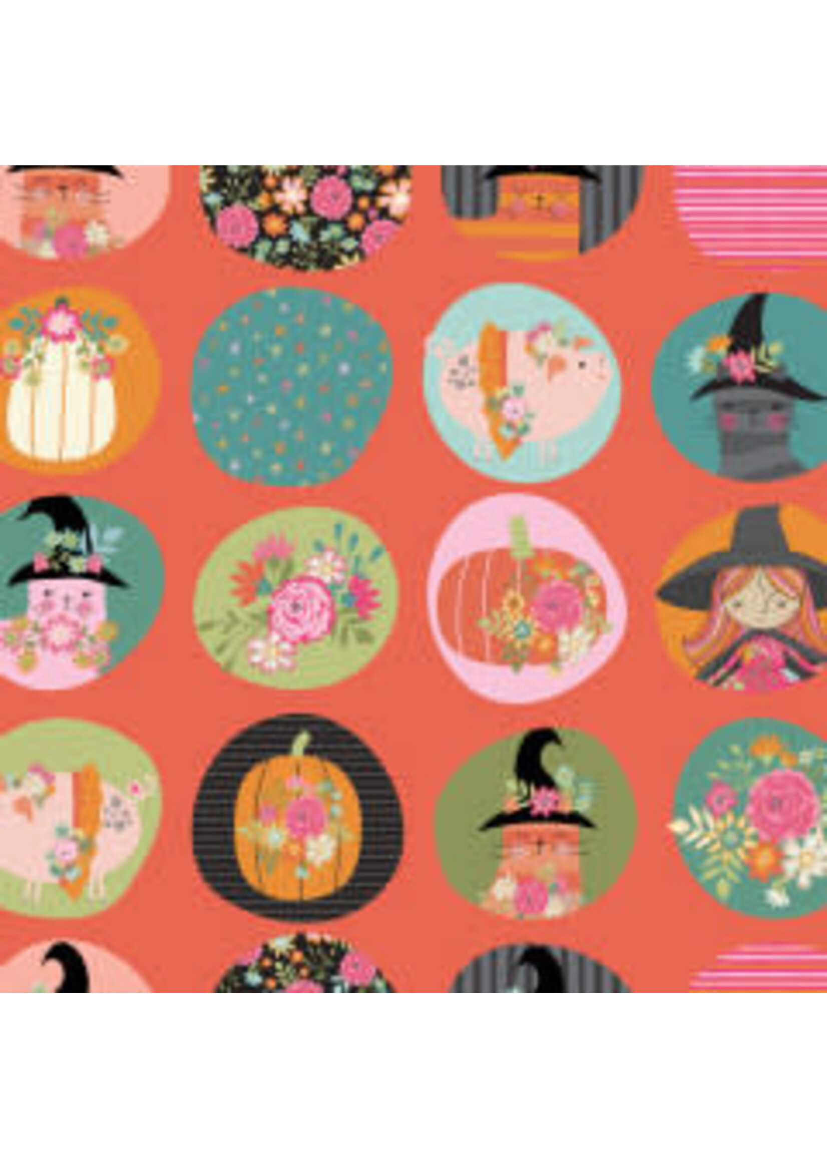 Poppie Cotton Kitty Loves Candy - Fun Dots - Orange - Coupon - 100 cm x 110 cm