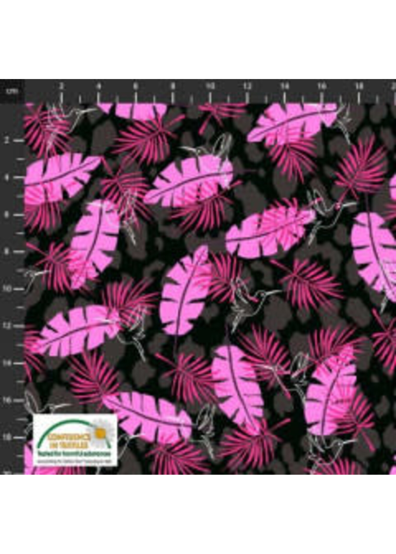 Stof Fabrics Wild with the Wild - Black - Coupon - 80 cm x 110 cm