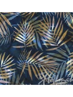 Hoffman Fabrics Bali Batik Palm Leaves - Navy - Coupon - 75 cm x 110 cm