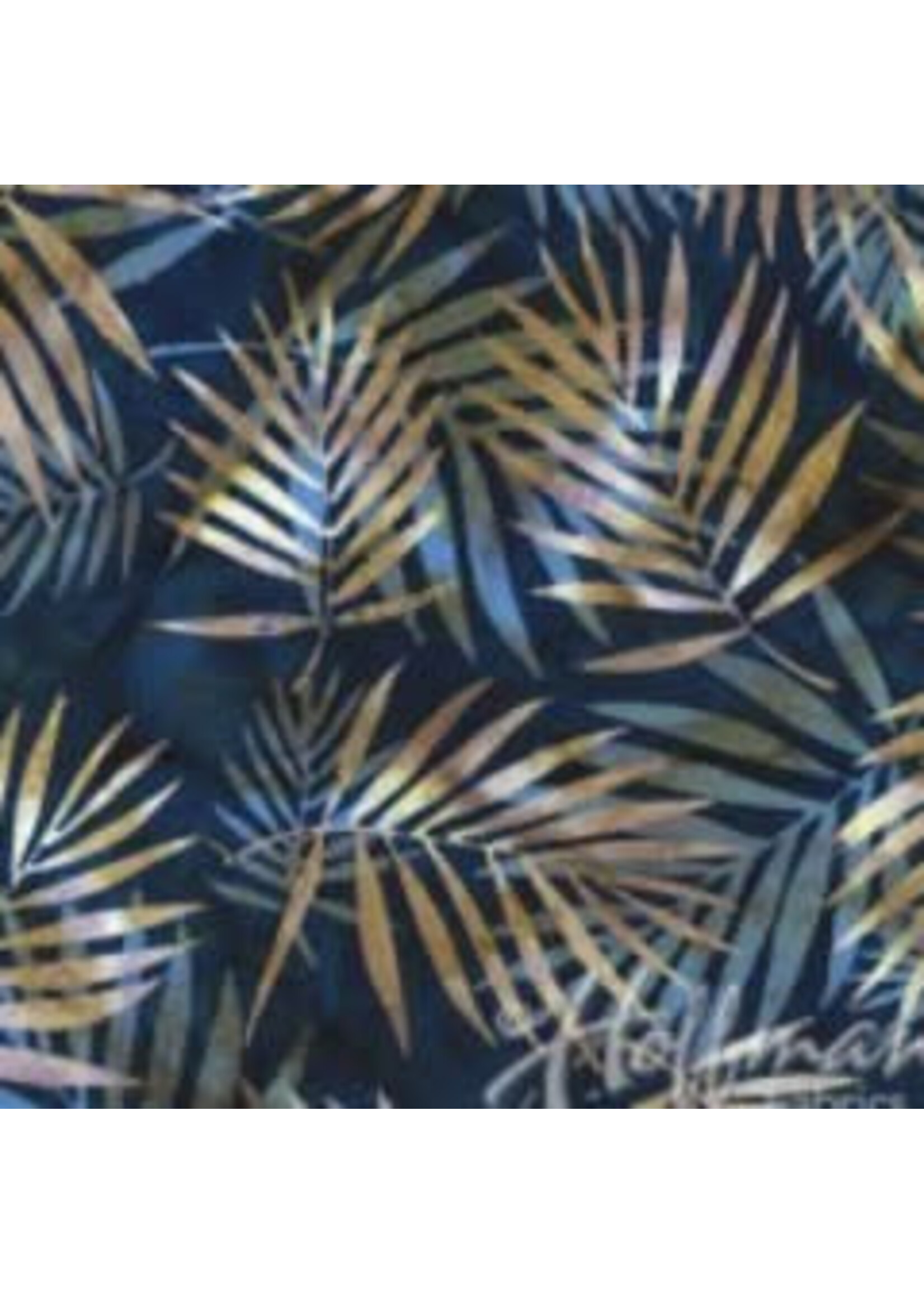 Hoffman Fabrics Bali Batik Palm Leaves - Navy - Coupon - 75 cm x 110 cm