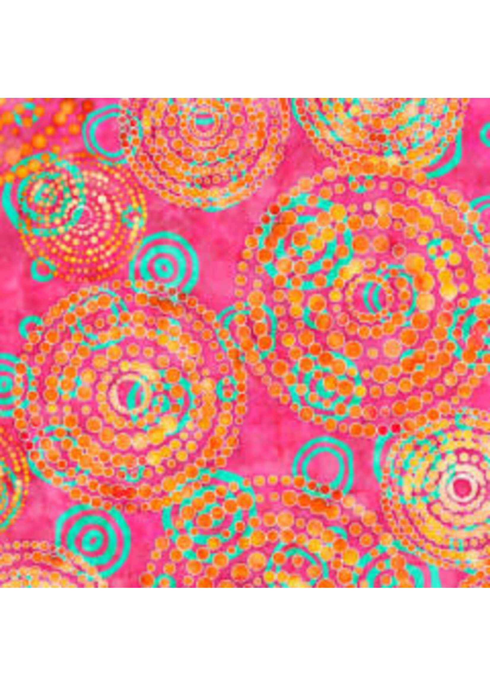 QT Fabrics Rythm Evolution - Cirkel - Pink - Coupon - 90 cm x 110 cm