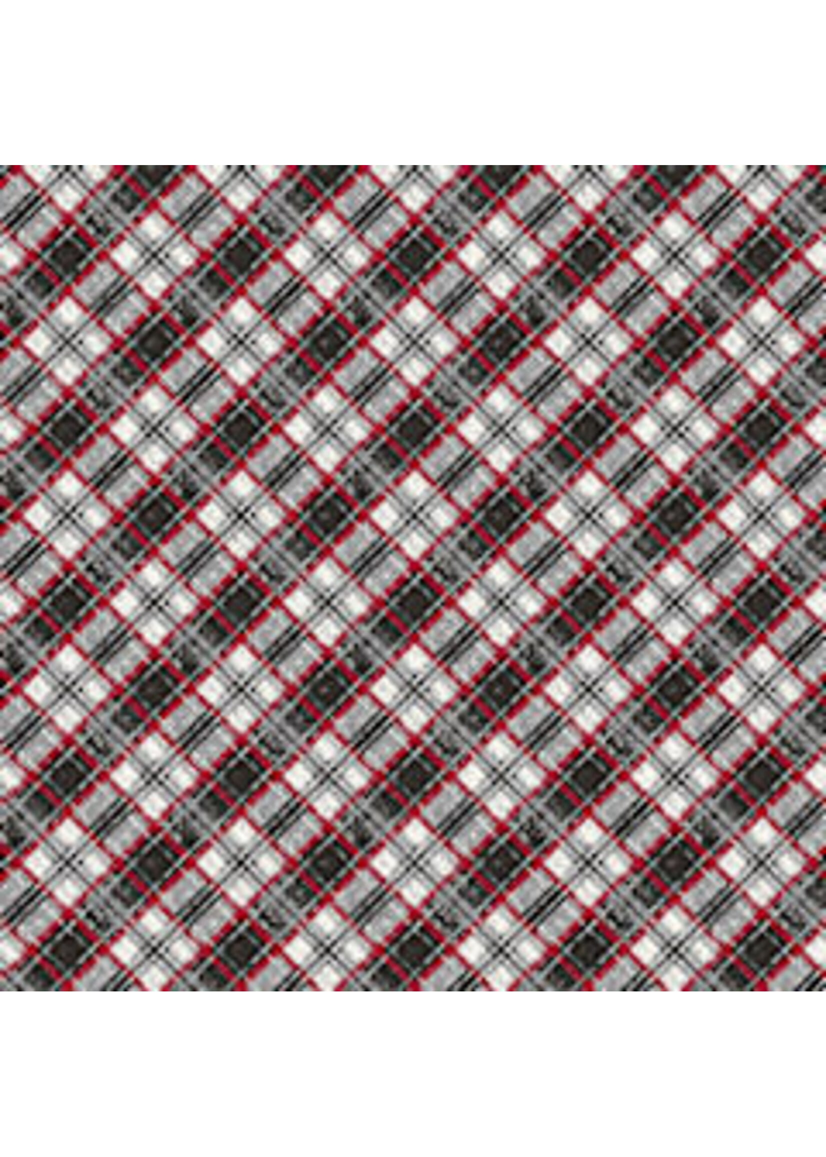 Benartex Studio Woodland Magic - Tartan - Gunmetal - Coupon - 100 cm x 110 cm