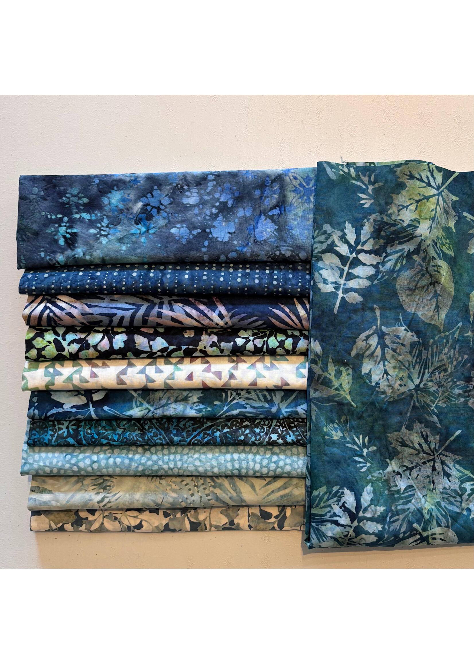Stofpakket - Jasje - Batik Petrol - 10 LQ+ 1 FQ