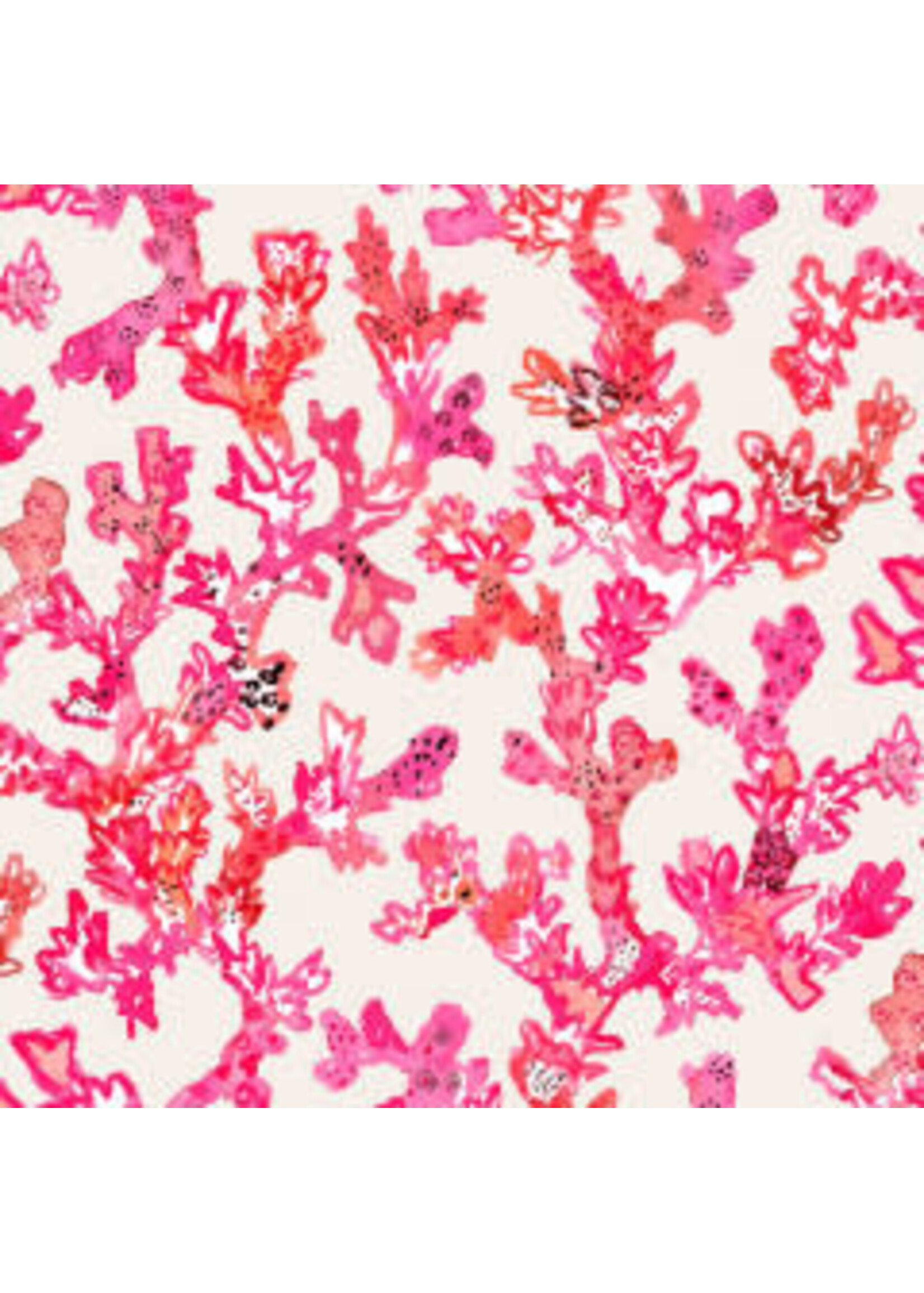 Windham Fabrics Curio - Koraal - Roze - Coupon - 100 cm x 110 cm