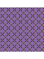 Stof Fabrics Grand Illusion - Lattice - Purple - Coupon - 100 cm x 110 cm