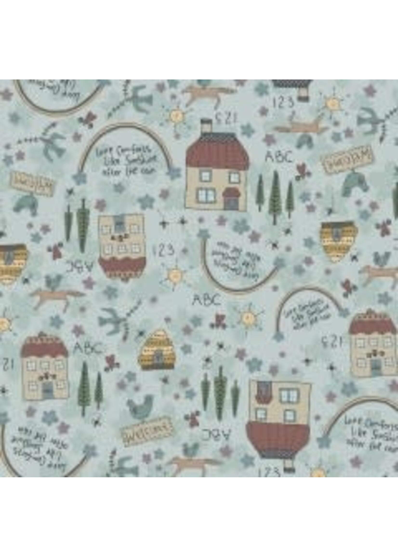 Nutex Sunshine After The Rain - I Love - Blue - Coupon - 100 cm x 110 cm