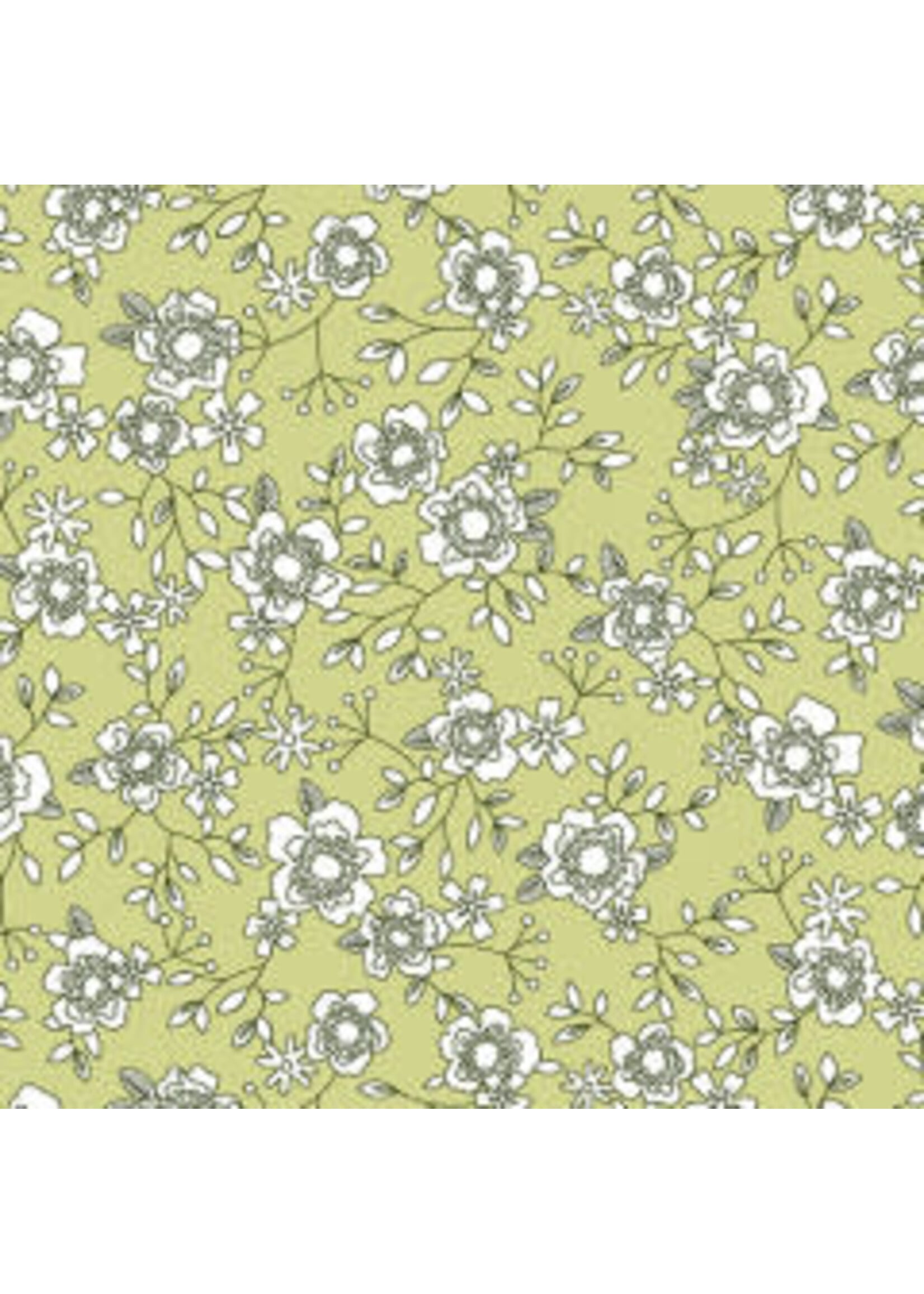 Benartex Studio Wander Lane - Winter Rose - Pine - Coupon - 100 cm x 110 cm
