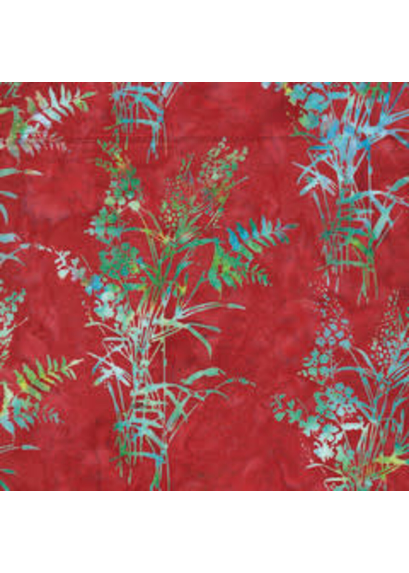 Hoffman Fabrics Bali Batik Bouquet - Cherry - Coupon - 100 cm x 110 cm