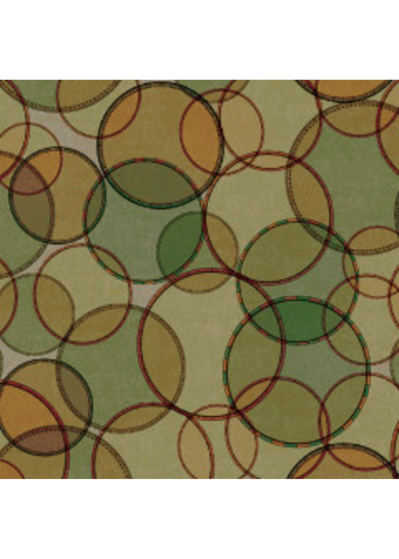 Windham Fabrics Seven Seas - Interlocking Rings - Green - Coupon - 90 cm x 110 cm
