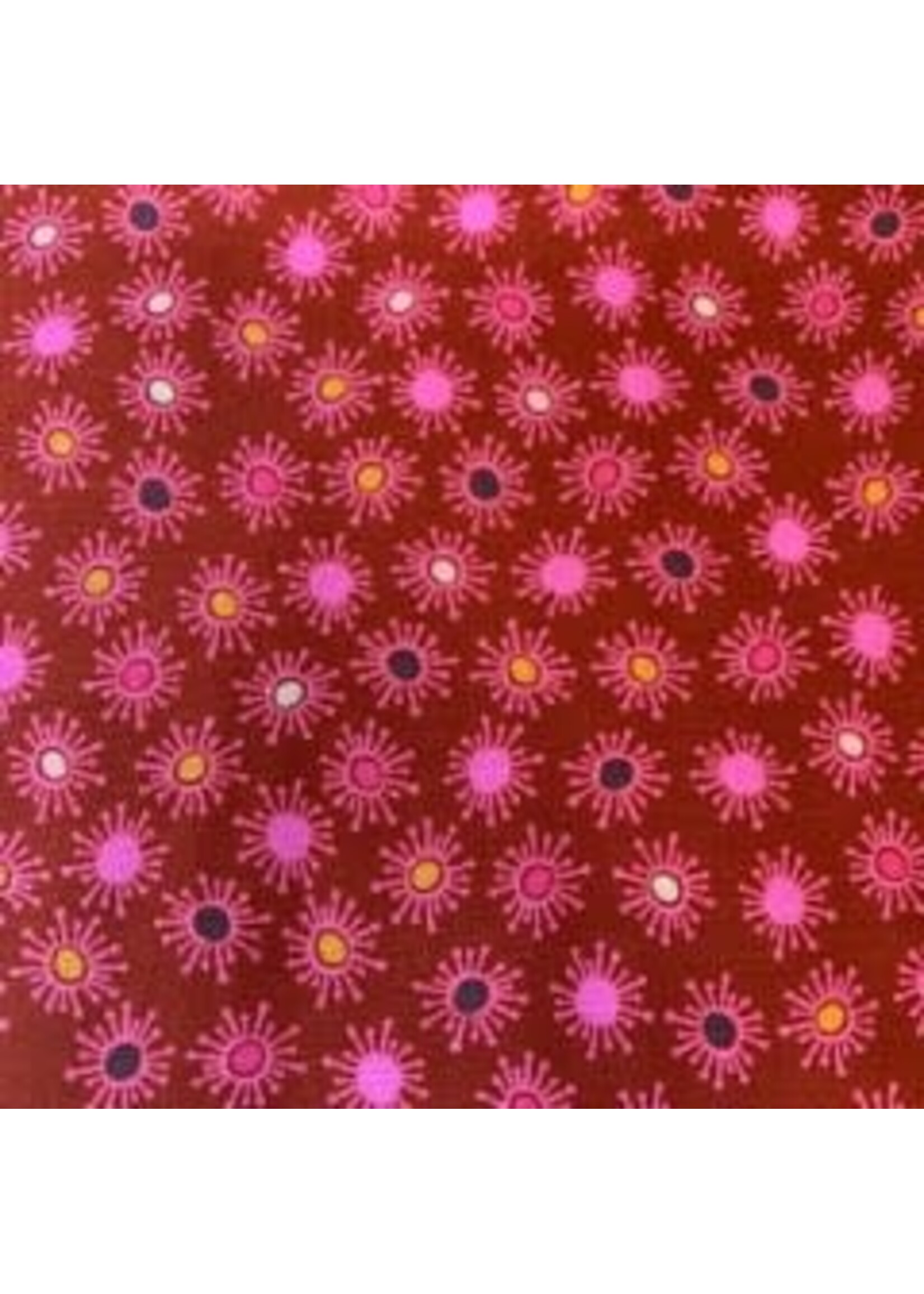 Stof Fabrics Blooming Garden - Red - Coupon - 35 cm x 110 cm