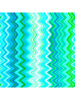 QT Fabrics Kenzie - Chevron - Turquoise - Coupon - 65 cm x 110 cm