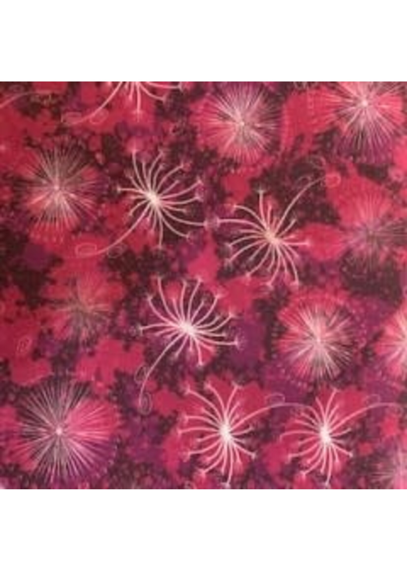 Stof Fabrics Flowers In The Wind - Magenta - Coupon - 50 cm x 110 cm