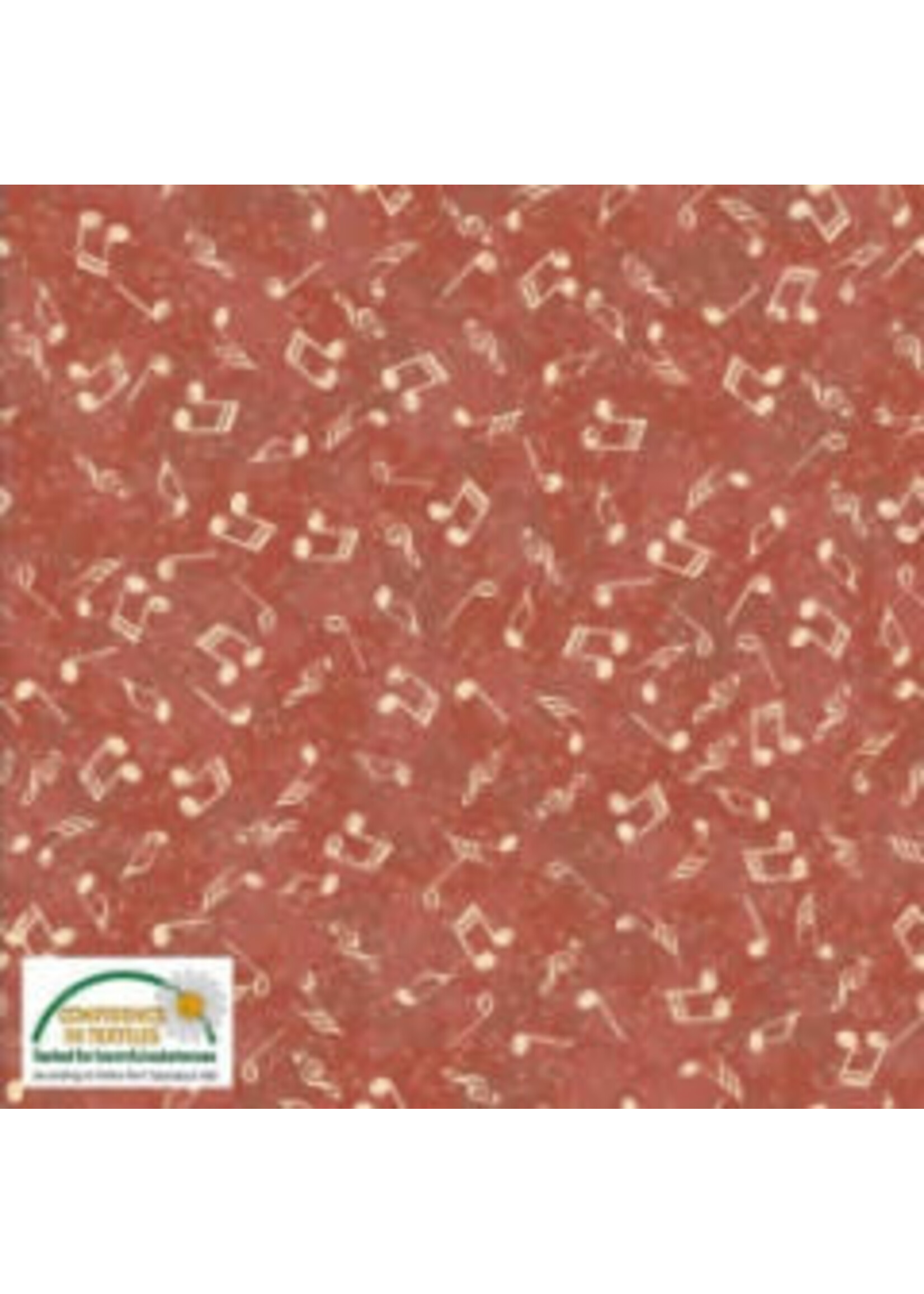 Stof Fabrics My Composition - Notes - Red - Coupon - 100 cm x 110 cm