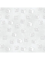 Benartex Studio Simply Blessed - Baby Blocks - Light Grey - Coupon - 85 cm x 110 cm