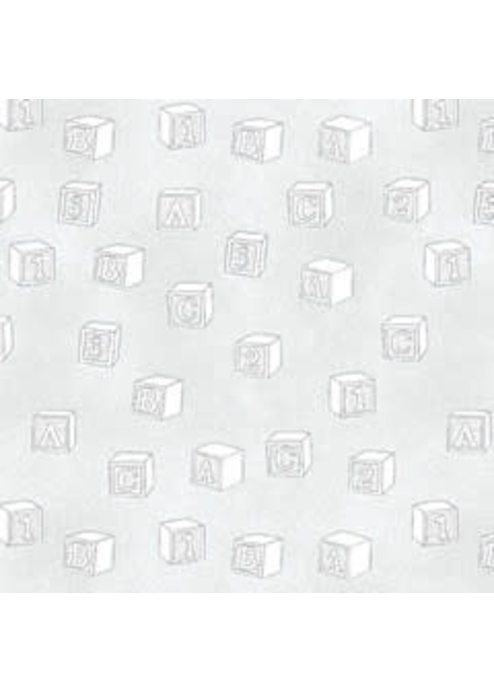 Benartex Studio Simply Blessed - Baby Blocks - Light Grey - Coupon - 85 cm x 110 cm