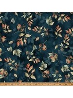Hoffman Fabrics Blue Jay Song - Navy - Coupon - 100 cm x 110 cm