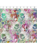 In The Beginning Garden of Dreams - Springs - Teal Pink Meadow - Coupon - 100 cm x 110 cm