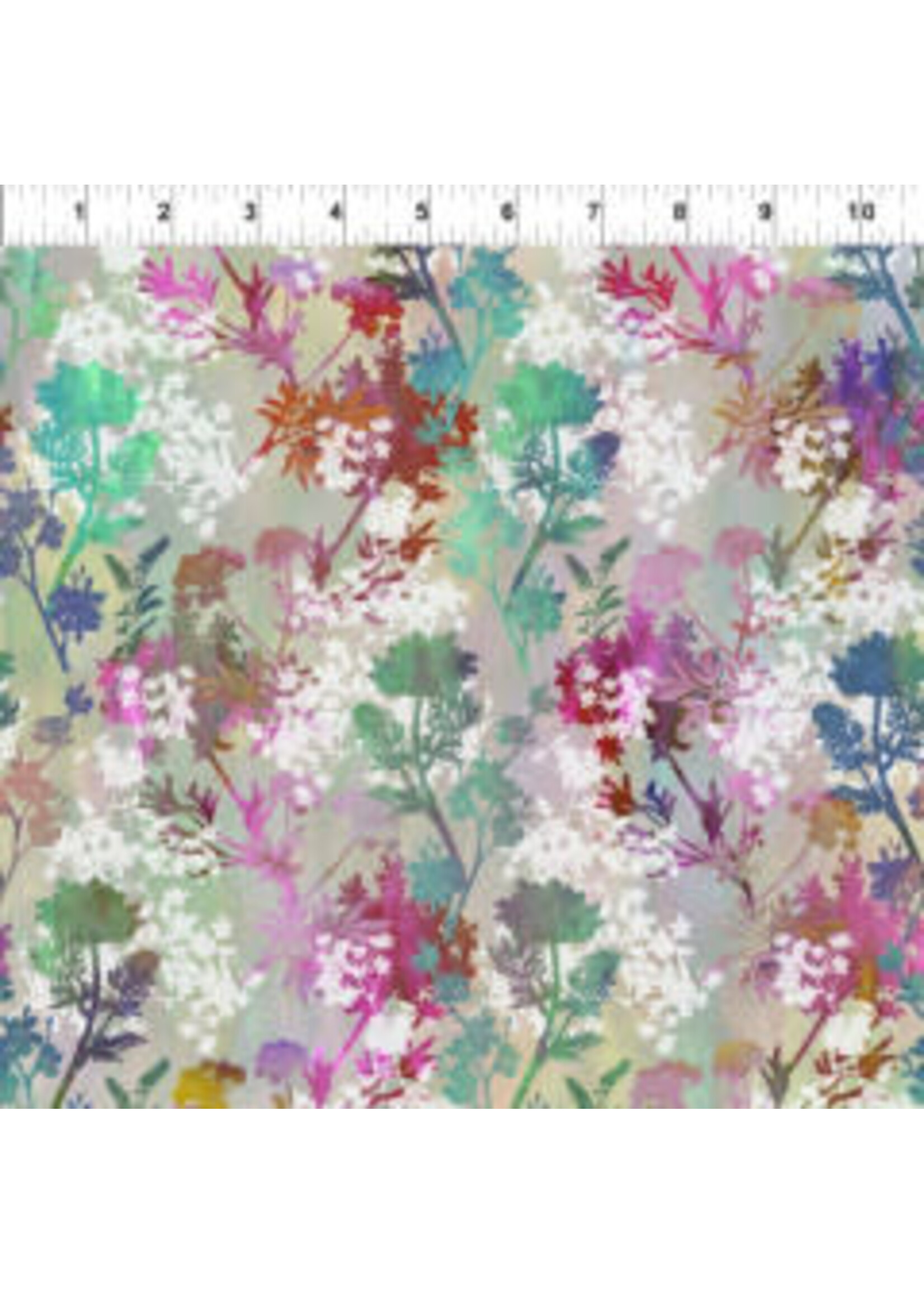 In The Beginning Garden of Dreams - Springs - Teal Pink Meadow - Coupon - 70 cm x 110 cm