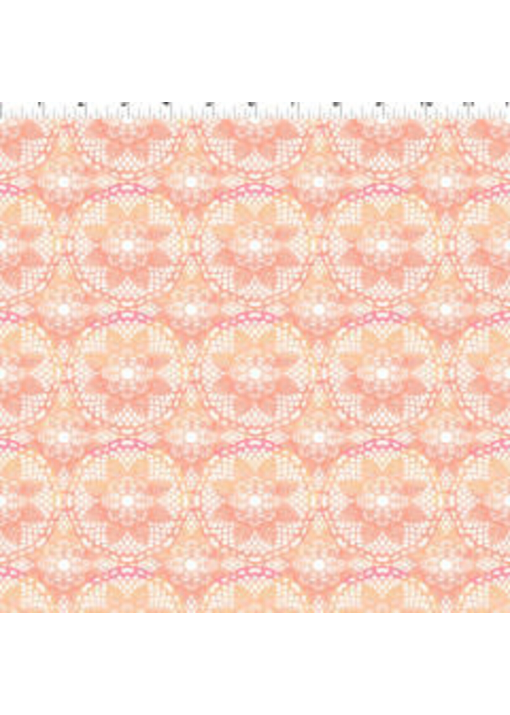 In The Beginning The Patricia Collection - Lace - Coral - Coupon - 45 cm x 110 cm