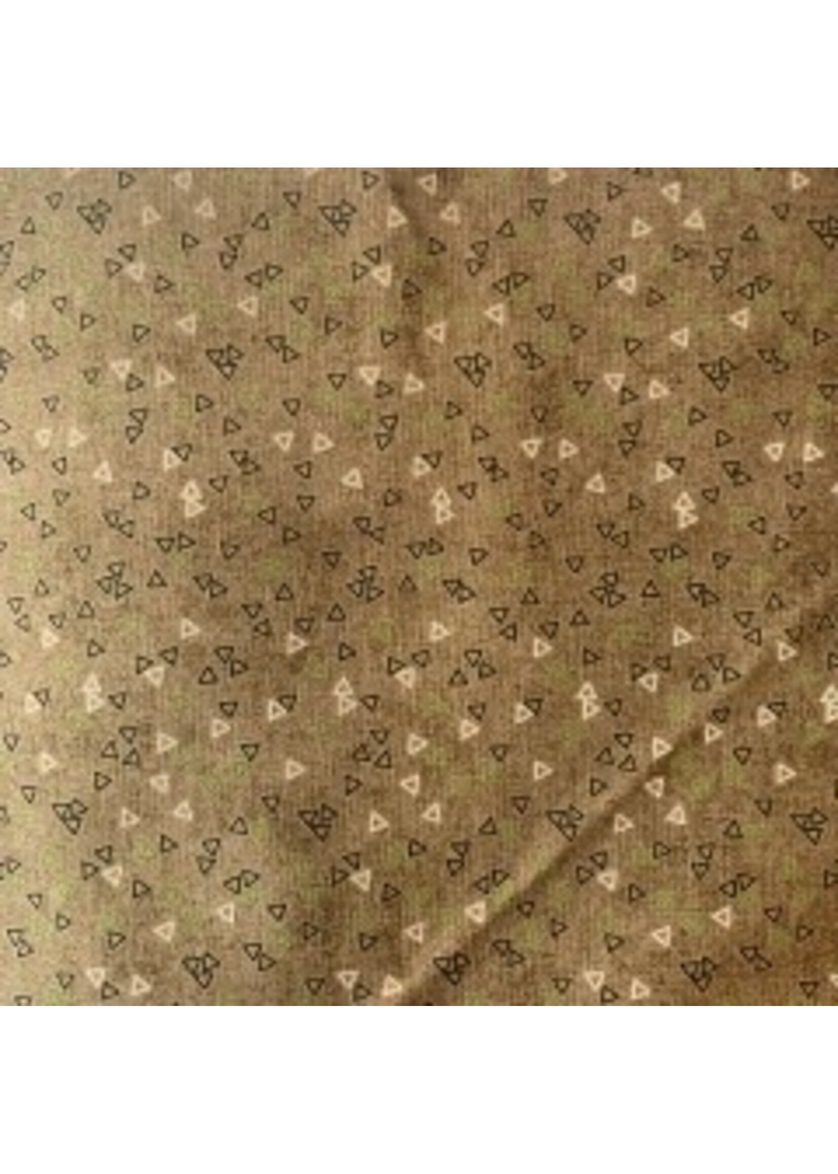 Stof Fabrics Hannah Basic - Triangles -Taupe - Coupon - 50 cm x 110 cm