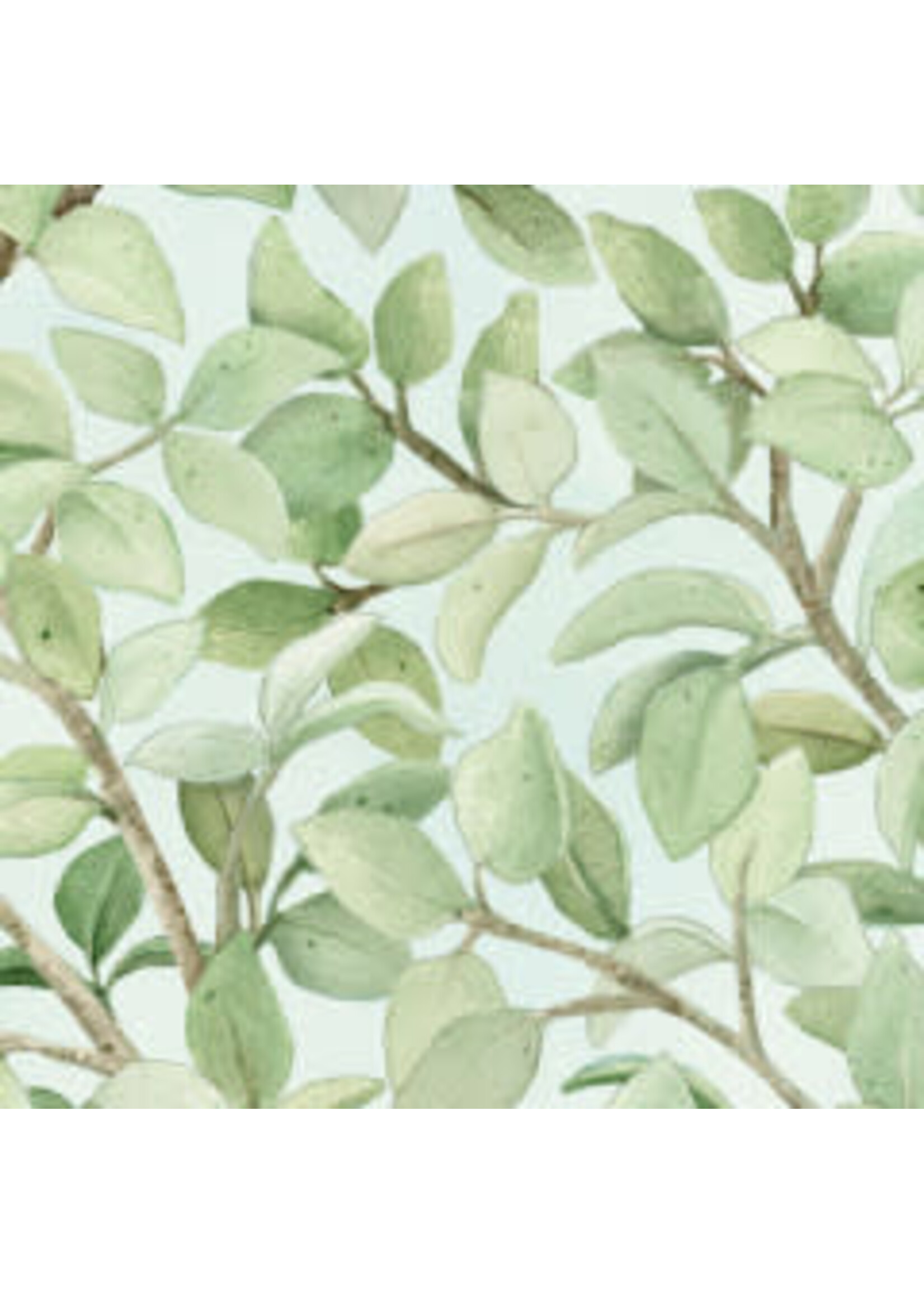 Elizabeth's Studio Beautiful Birds - Leaves - Azure - 4311 - Coupon - 40 cm x 110 cm