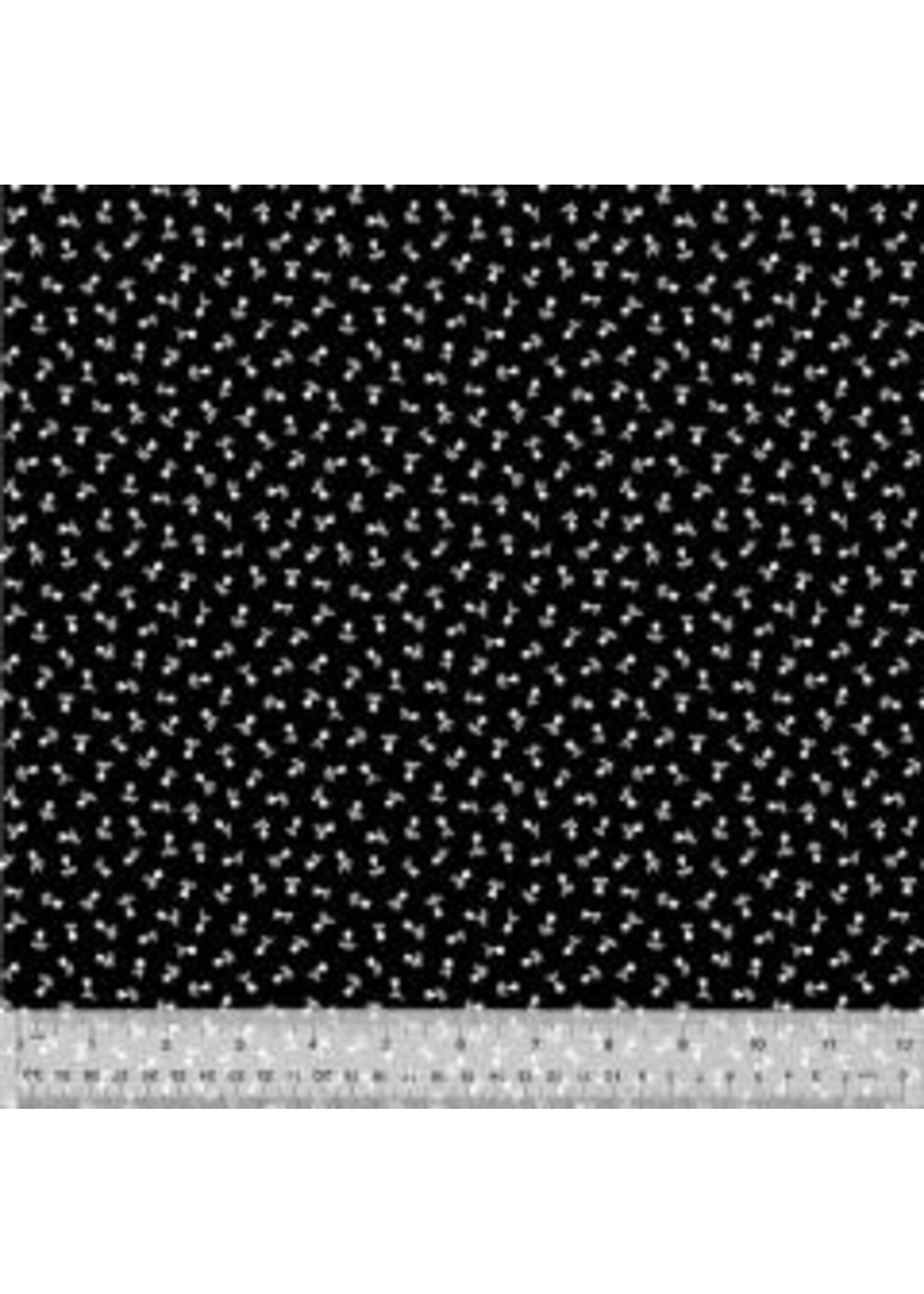 Windham Fabrics Pen and Ink - Bud - Black - Coupon - 100 cm x 110 cm