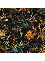 Hoffman Fabrics Bali Batik Abstract Leaves - Black Autumn - Coupon - 100 cm x 110 cm