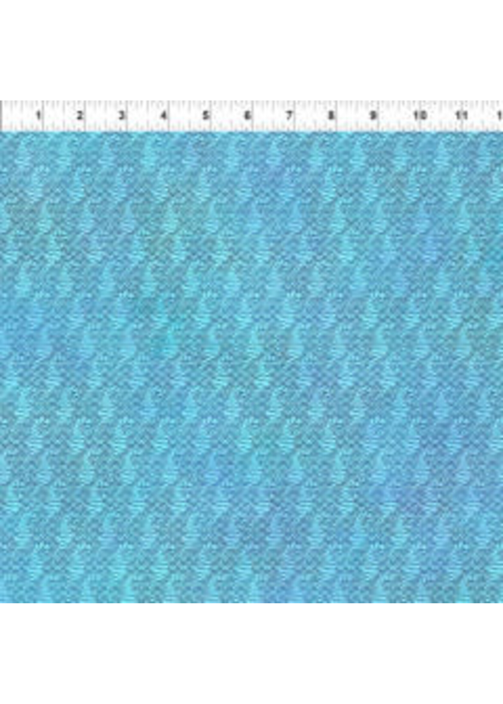 In The Beginning Calypso II - Sea Horses - Blue - 26CAL1 - Coupon - 100 cm x 110 cm