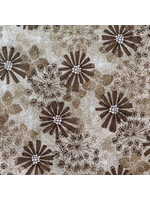 Stof Fabrics Keep Blooming - Flowers - Brown - Coupon - 100 cm x 110 cm