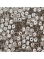 Stof Fabrics Keep Blooming - Graphic Flowers - Brown - Coupon - 85 cm x 110 cm