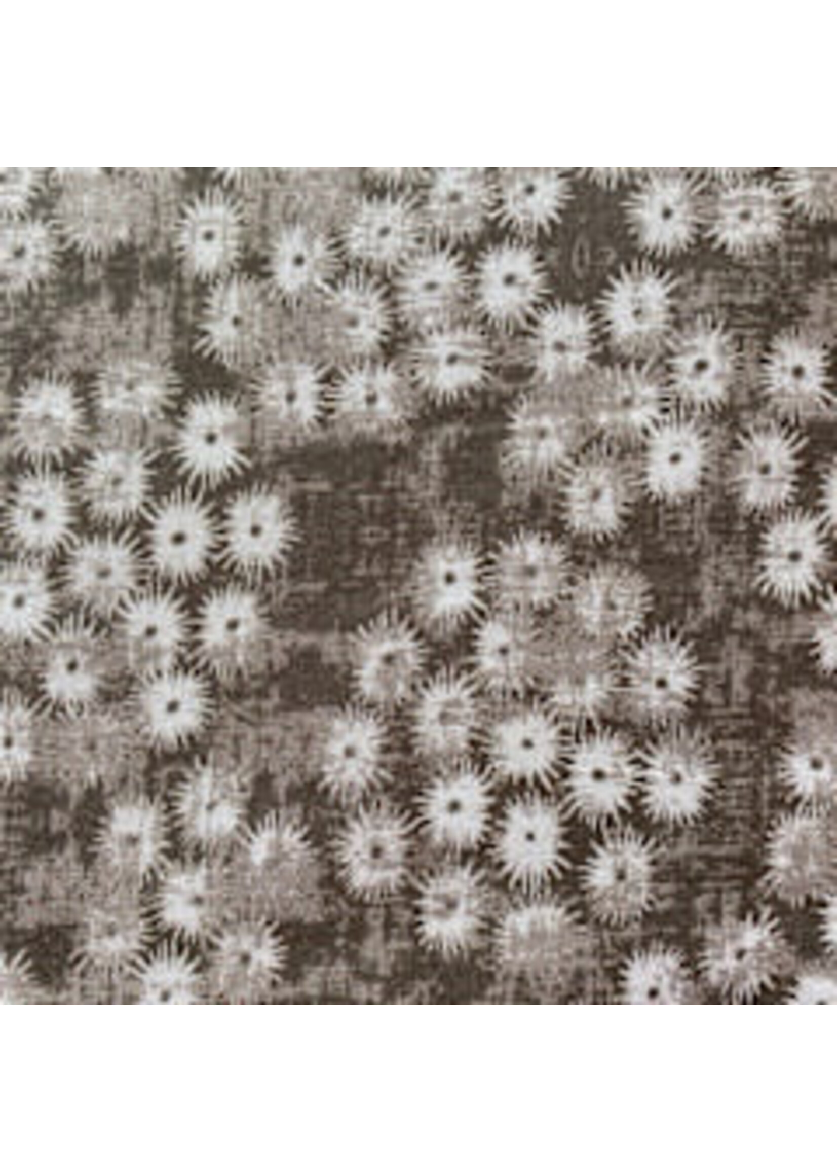 Stof Fabrics Keep Blooming - Graphic Flowers - Brown - Coupon - 85 cm x 110 cm