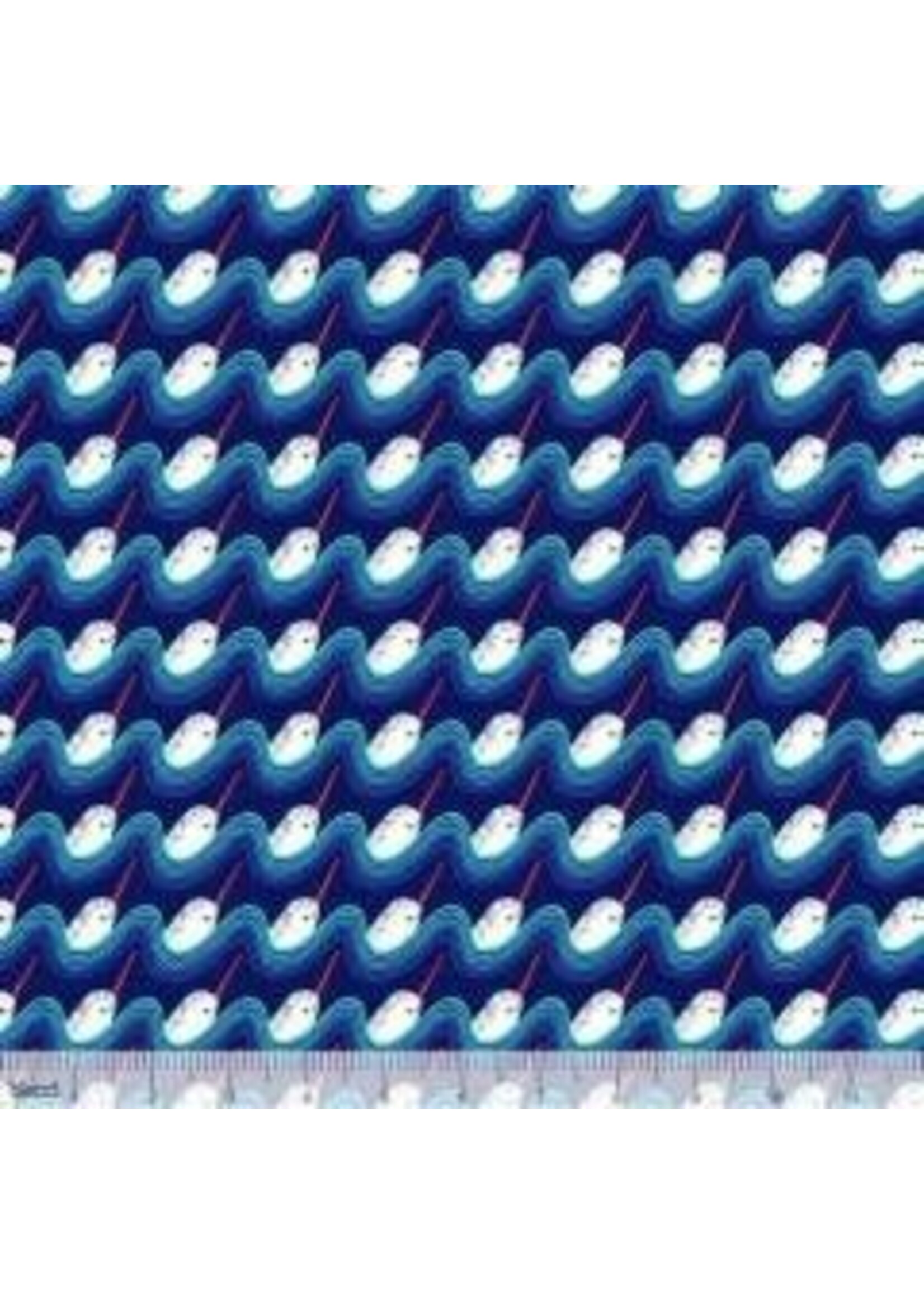 Blend Fabrics Northern Seas - Mystical Narwhal - Blue - Coupon - 90 cm x 110 cm