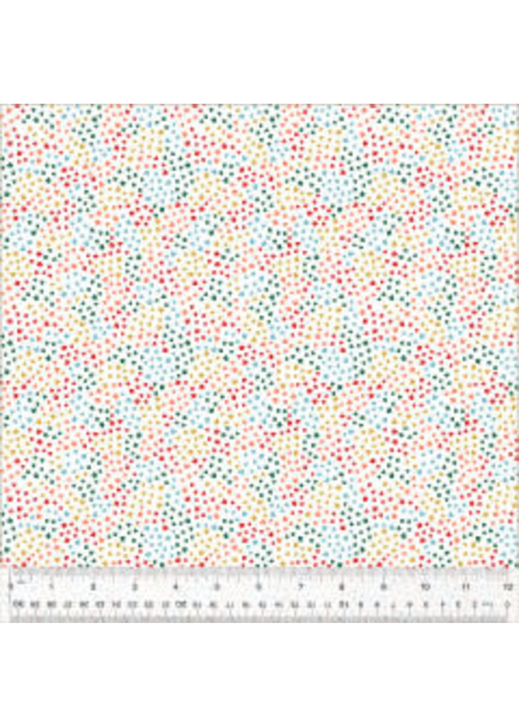Windham Fabrics Clover & Dot - Scattered Petals - White - Coupon - 55 cm x 110 cm