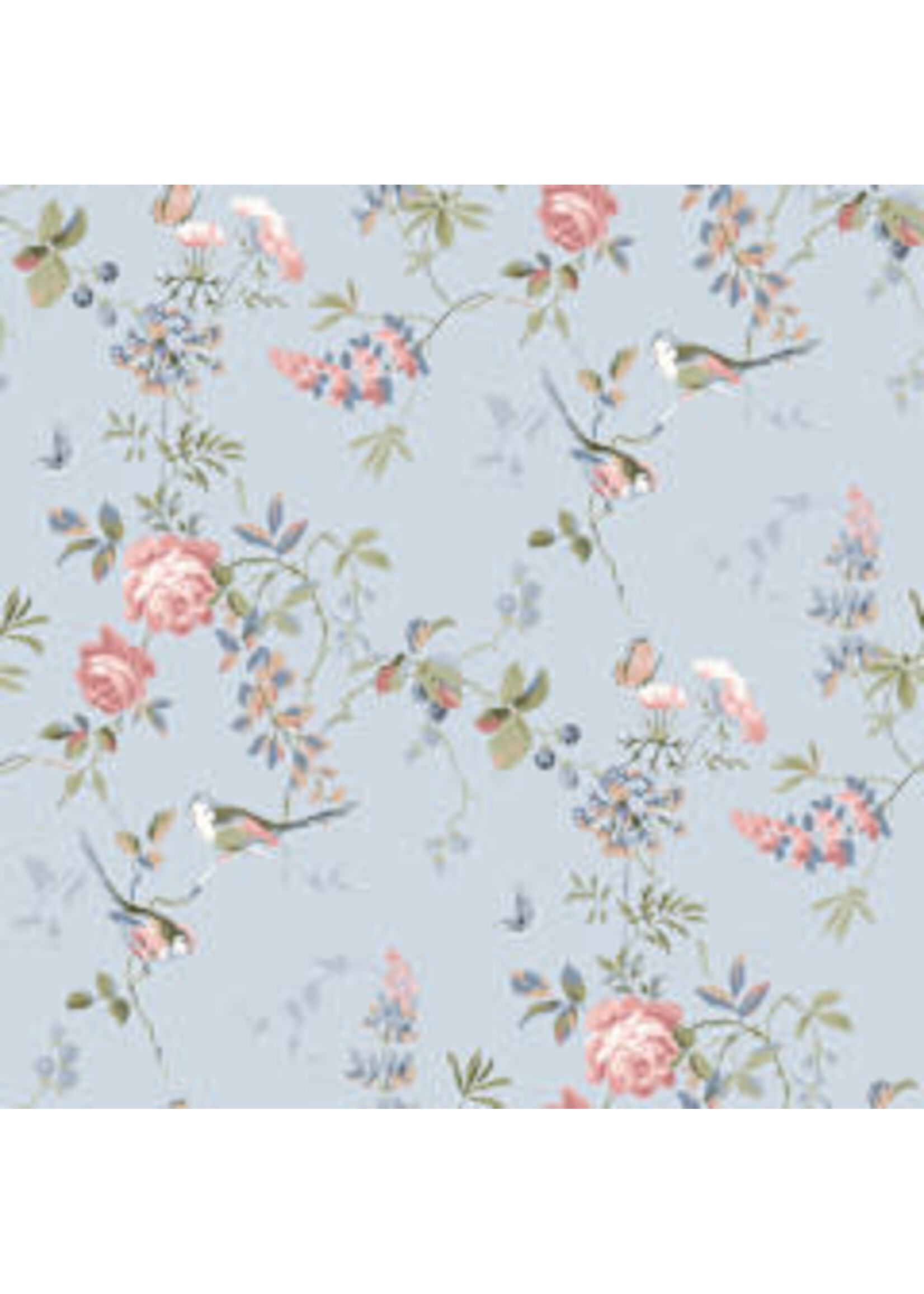 Riley Blake Designs Anne of the Green Gables - Floral - Sky - Coupon - 100 cm x 110 cm
