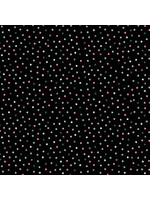 Poppie Cotton Country Confetti - Licorice - Black - Coupon - 100 cm x 110 cm
