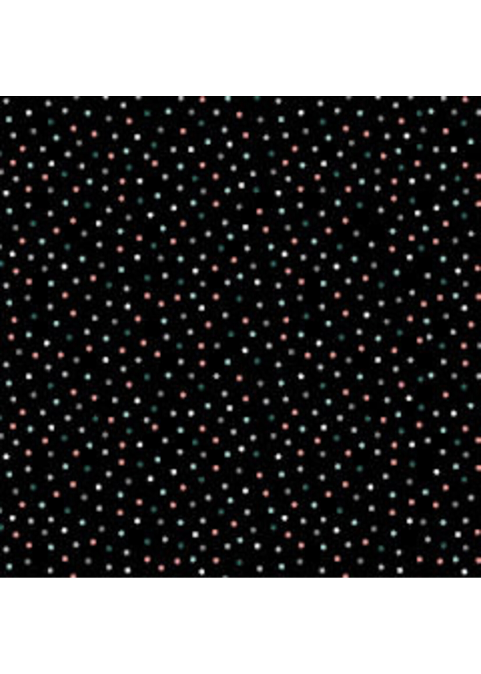 Poppie Cotton Country Confetti - Licorice - Black - Coupon - 100 cm x 110 cm