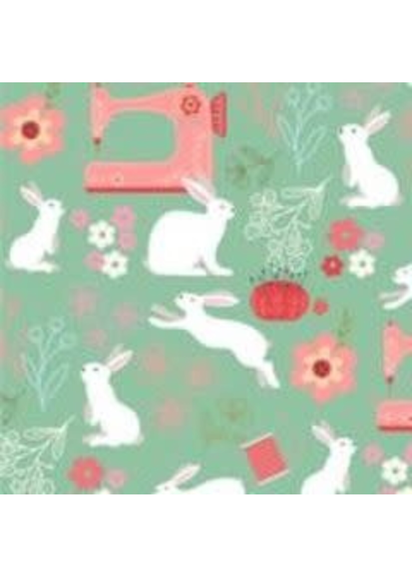 Poppie Cotton Poppies Patchwork Club - Beatrix - Mint - Coupon - 40 cm x 110 cm