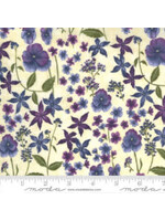Moda Fabrics Violet Hill - Floral - Eggshell - Coupon - 40 cm x 110 cm
