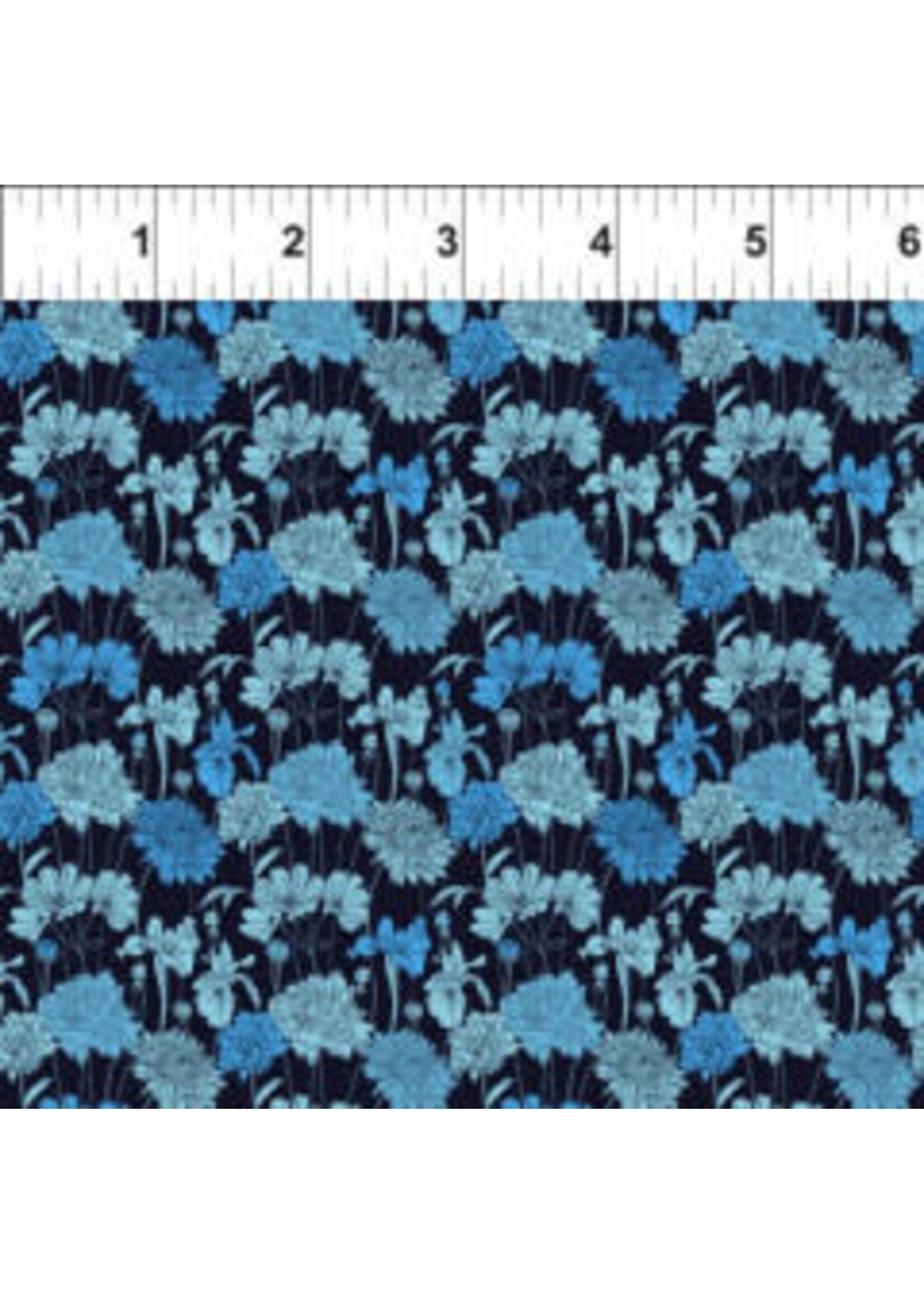 In The Beginning Garden Delights - Bouquet - Blue - Coupon - 40 cm x 110 cm